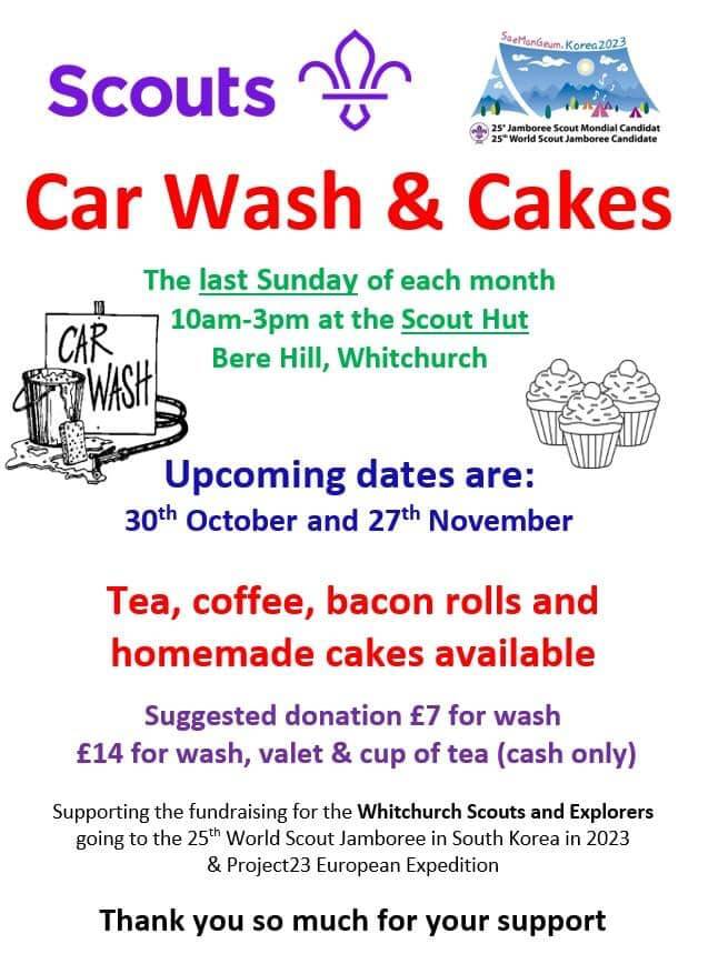 Scouts Car Wash & Cakes – Whitchurch Scout Hut