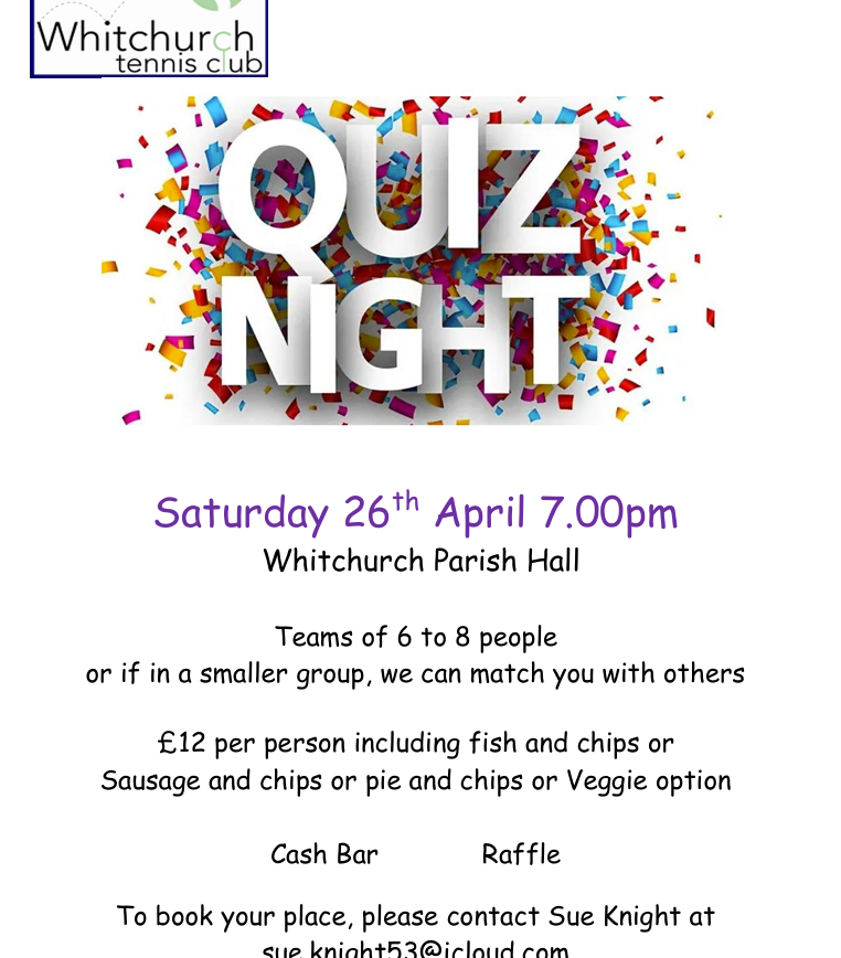 Quiz and Chips – Whitchurch Tennis Club